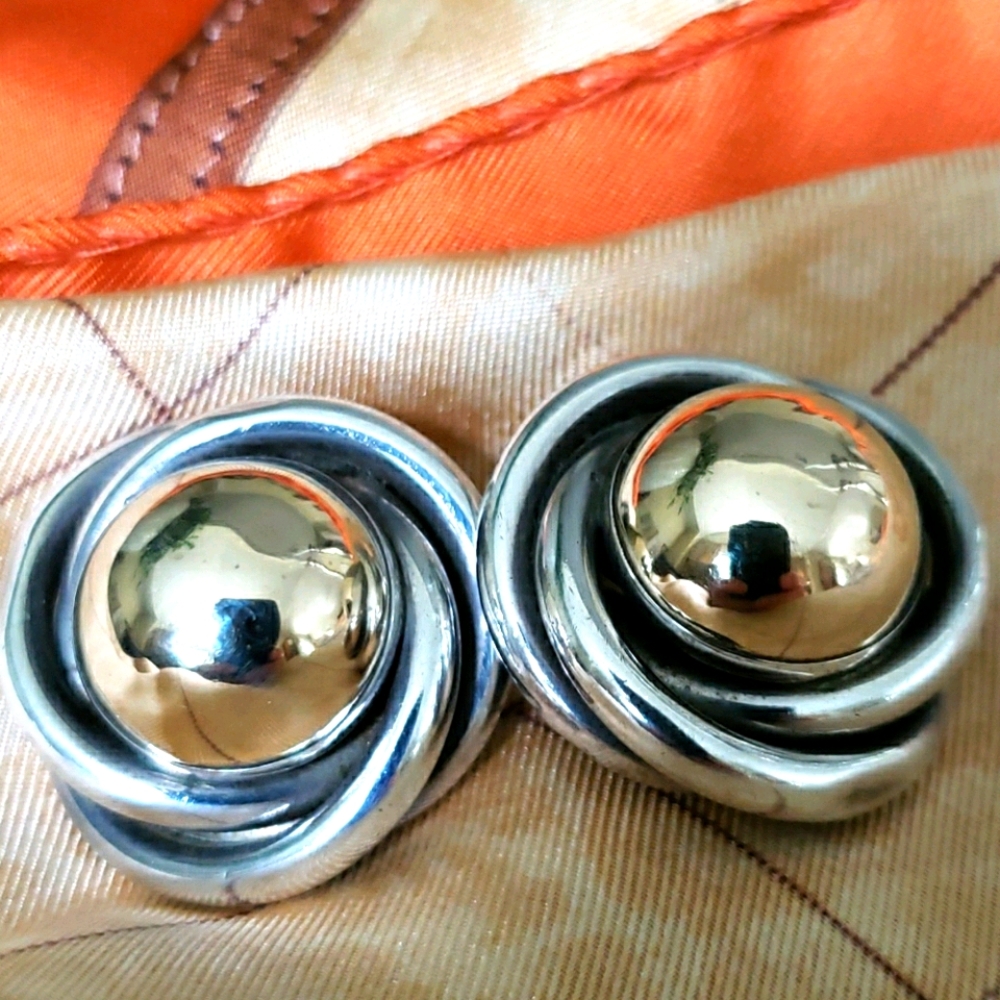 VTG PBD Love knot 14k Gold and Sterling earrings